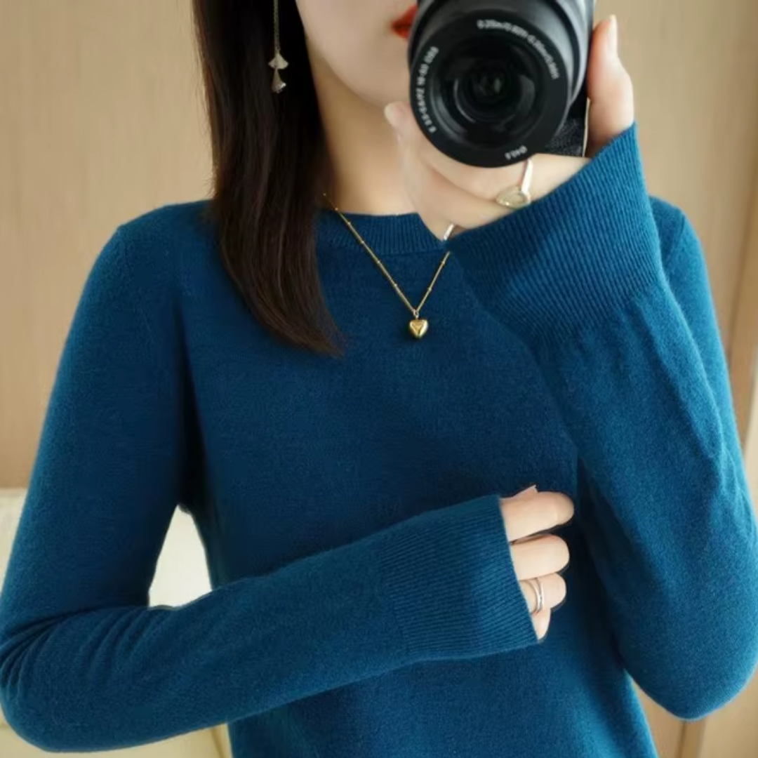 Belve | Comfortable Warm Round Neck Sweater For Women