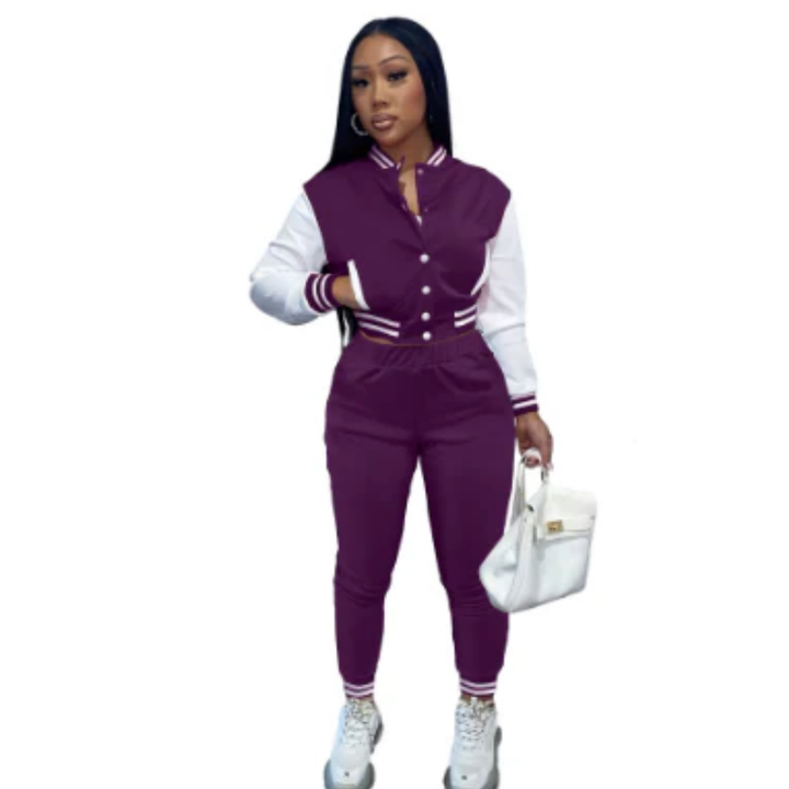 Chantiel | Stylish Varsity Pants And Top Set For Women