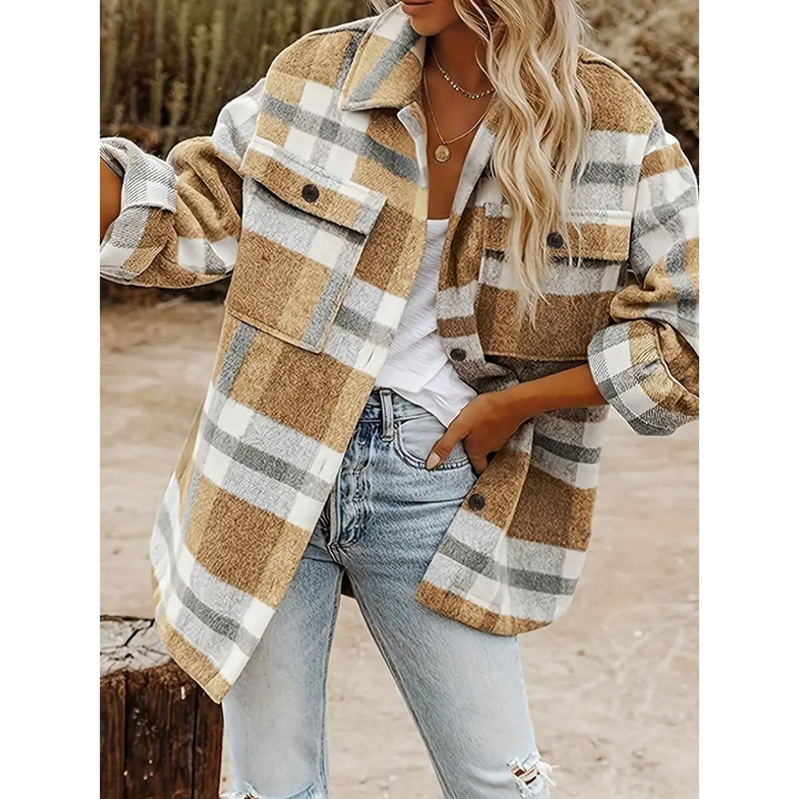 Karle | Warm Oversized Plaid Jacket For Women