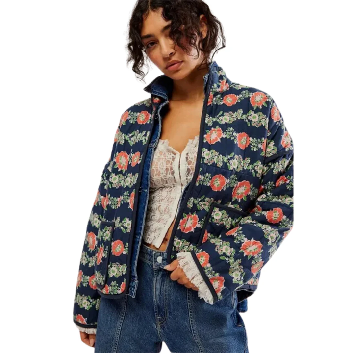 Delina | Vintage Warm Floral Jacket For Women