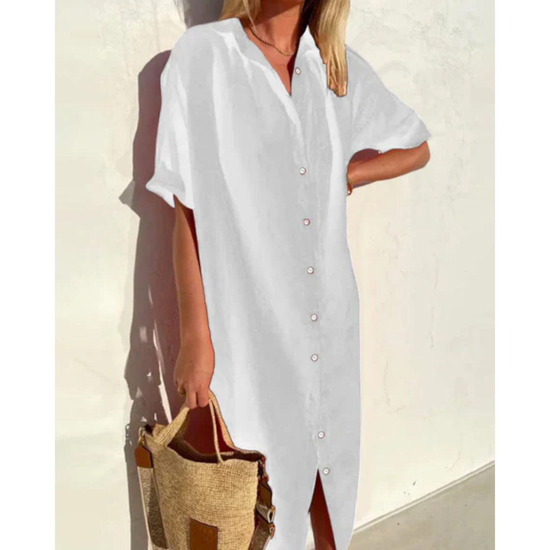 Jussica | Summer Shirt Midi Dress For Women