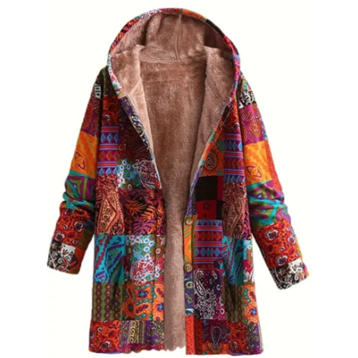 Volplie | Comfortable Printed Long Hooded Jacket For Women