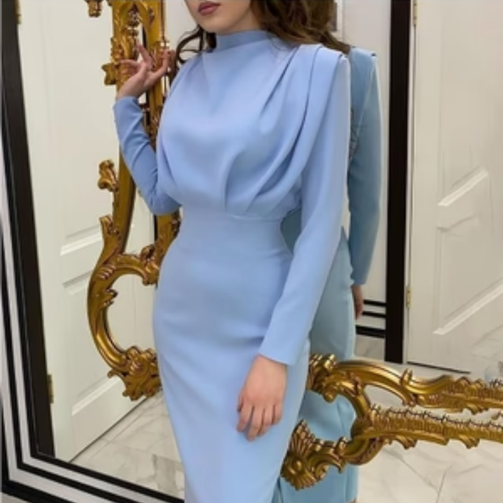 Quenbie | Elegant Evening Long Sleeve Midi Dress For Women