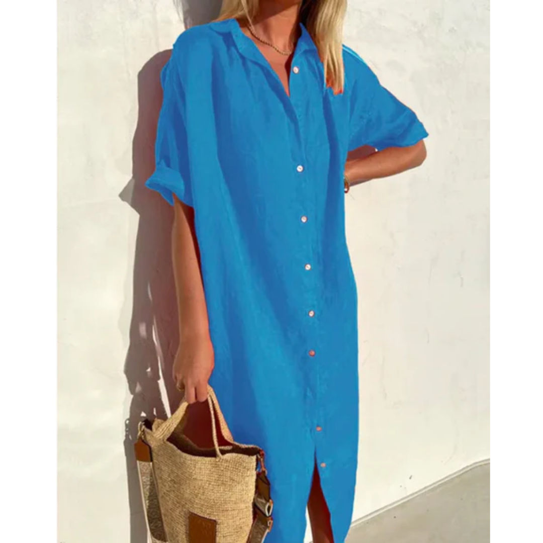 Jussica | Summer Shirt Midi Dress For Women