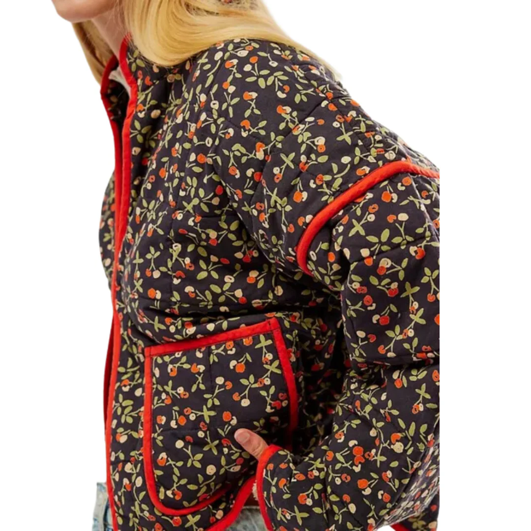 Delina | Vintage Warm Floral Jacket For Women