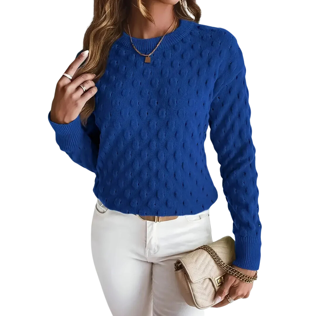 Geanny | Stylish Textured Round Neck Sweater For Women