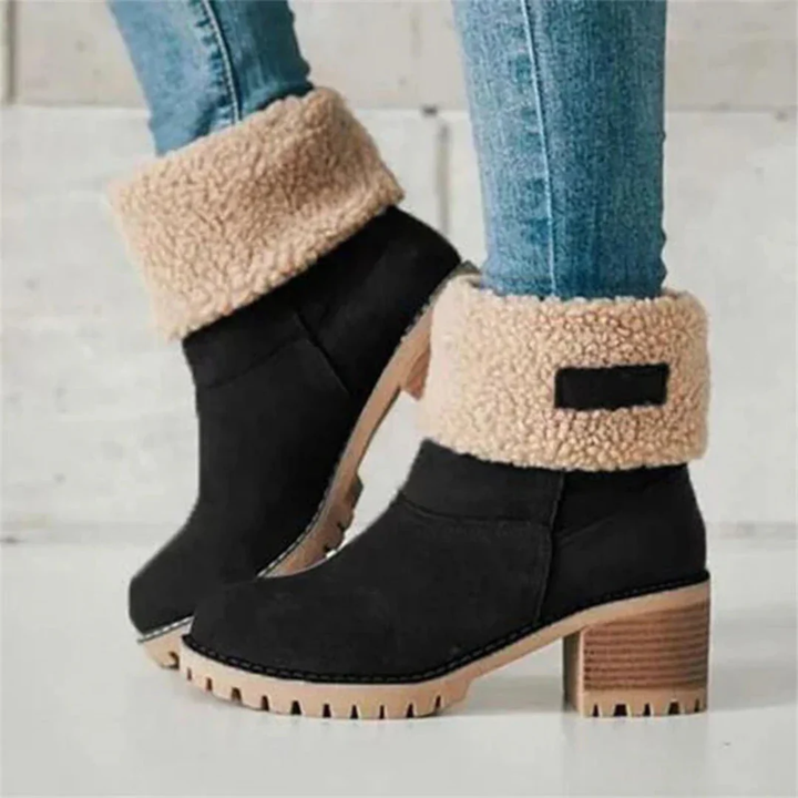 Dorianne | Winter Warm Snow Ankle Heeled Boots For Women