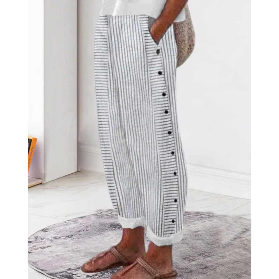 Joan | Striped Summer Baggy Pants For Women