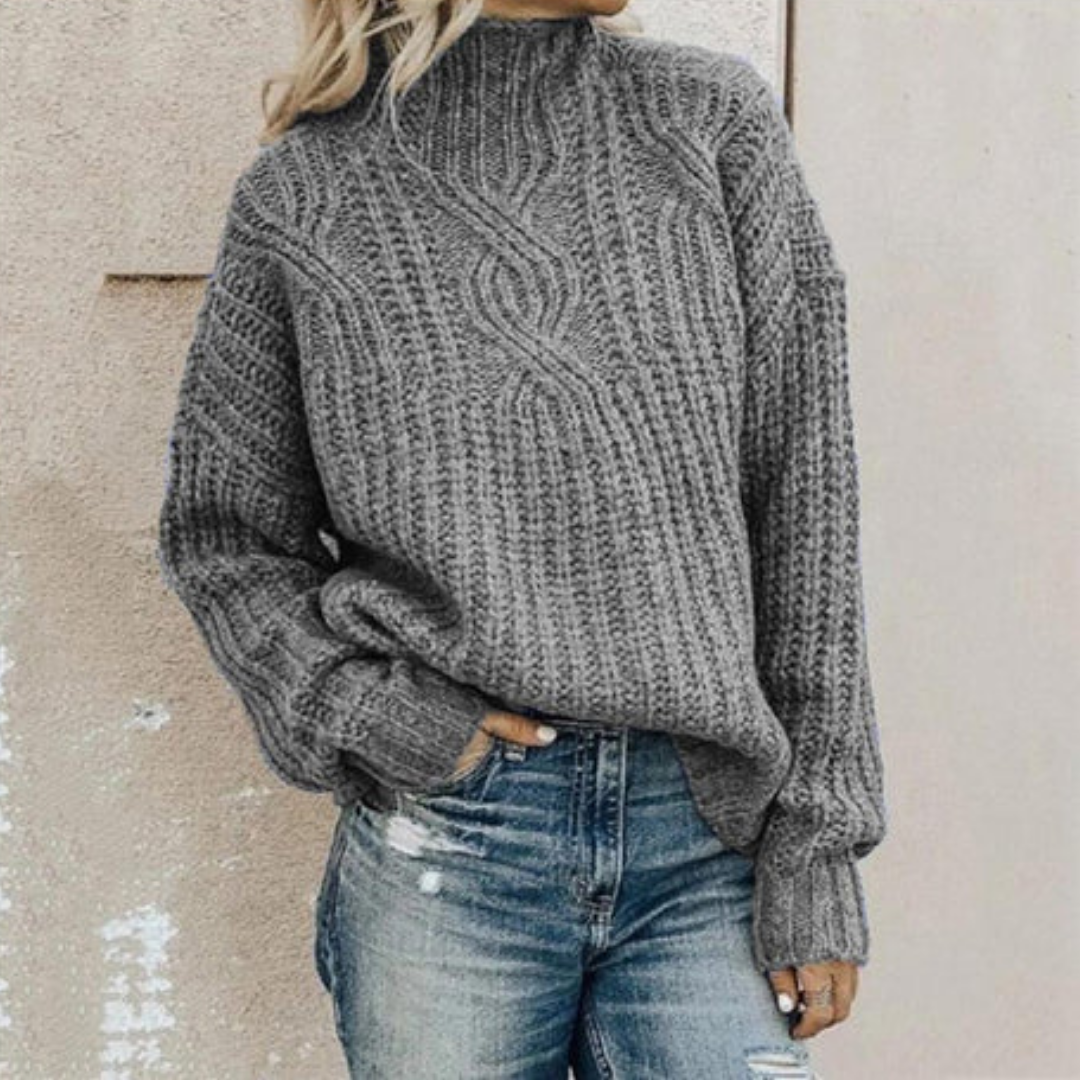 Kealli | Winter Warm Turtle Neck Knitted Sweater For Women