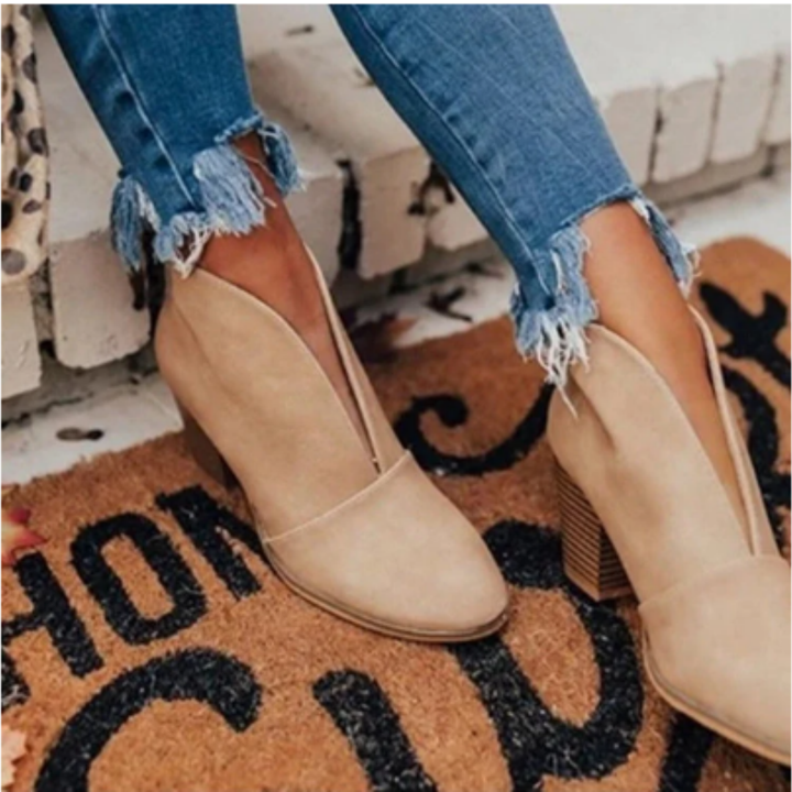 Xeni | Stylish Slip On Ankle Heeled Boots For Women