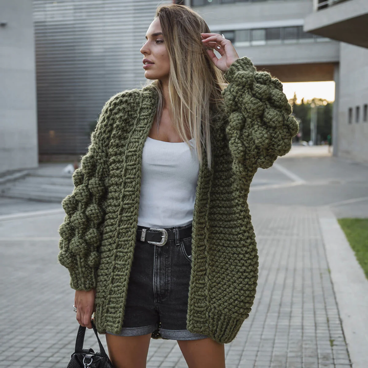 Madden | Stylish Warm Textured Knitted Cardigan For Women