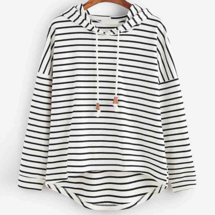 Nakry | Winter Warm Striped Drawstring Hoodie For Women