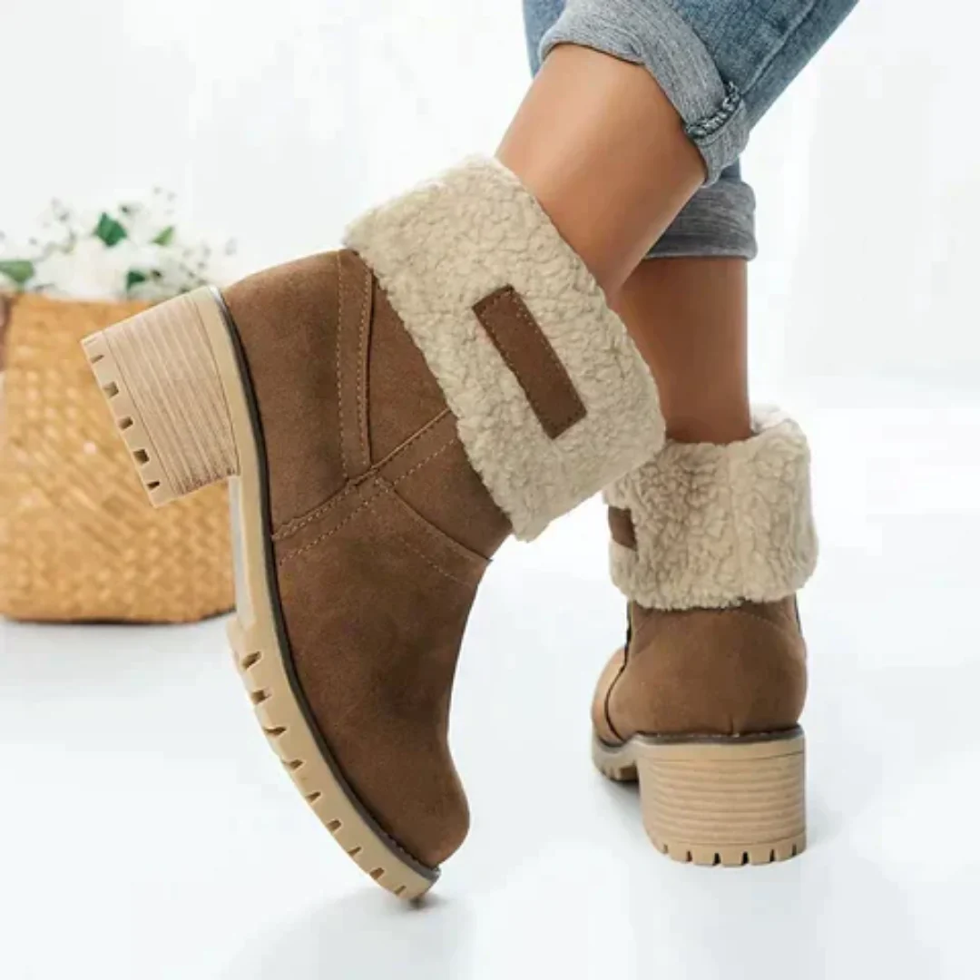 Dorianne | Winter Warm Snow Ankle Heeled Boots For Women