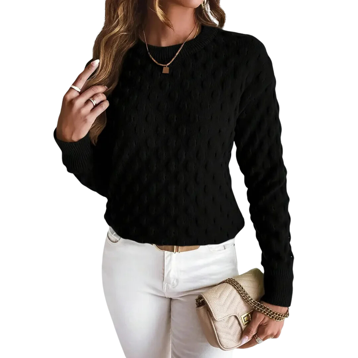 Geanny | Stylish Textured Round Neck Sweater For Women