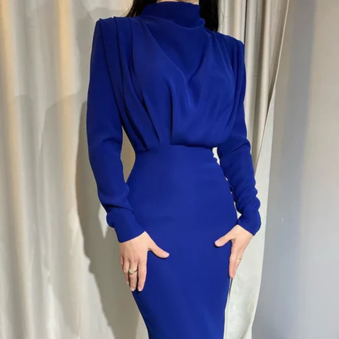 Quenbie | Elegant Evening Long Sleeve Midi Dress For Women