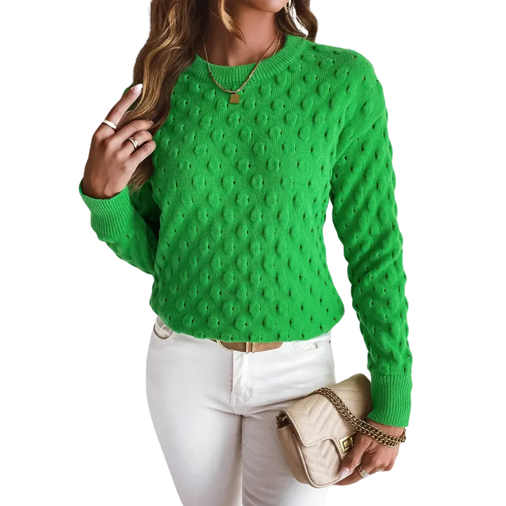 Geanny | Stylish Textured Round Neck Sweater For Women