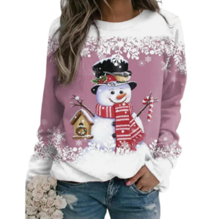 Wynette | Warm Holiday Round Neck Sweater For Women