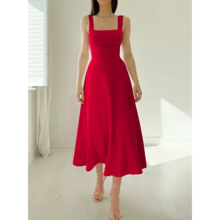 Sabrina | Elegant Fit And Flare Midi Dress For Women