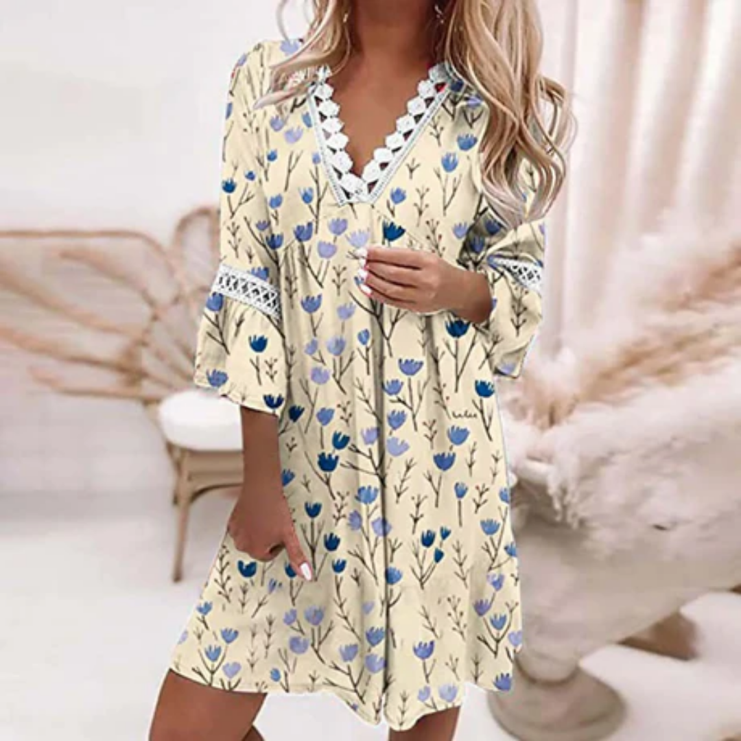 Jolie | Summer Mid Sleeve Mini Dress For Women