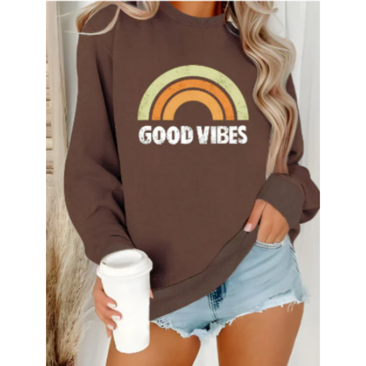 Zylina | Warm Graphic Round Neck Sweatshirt For Women