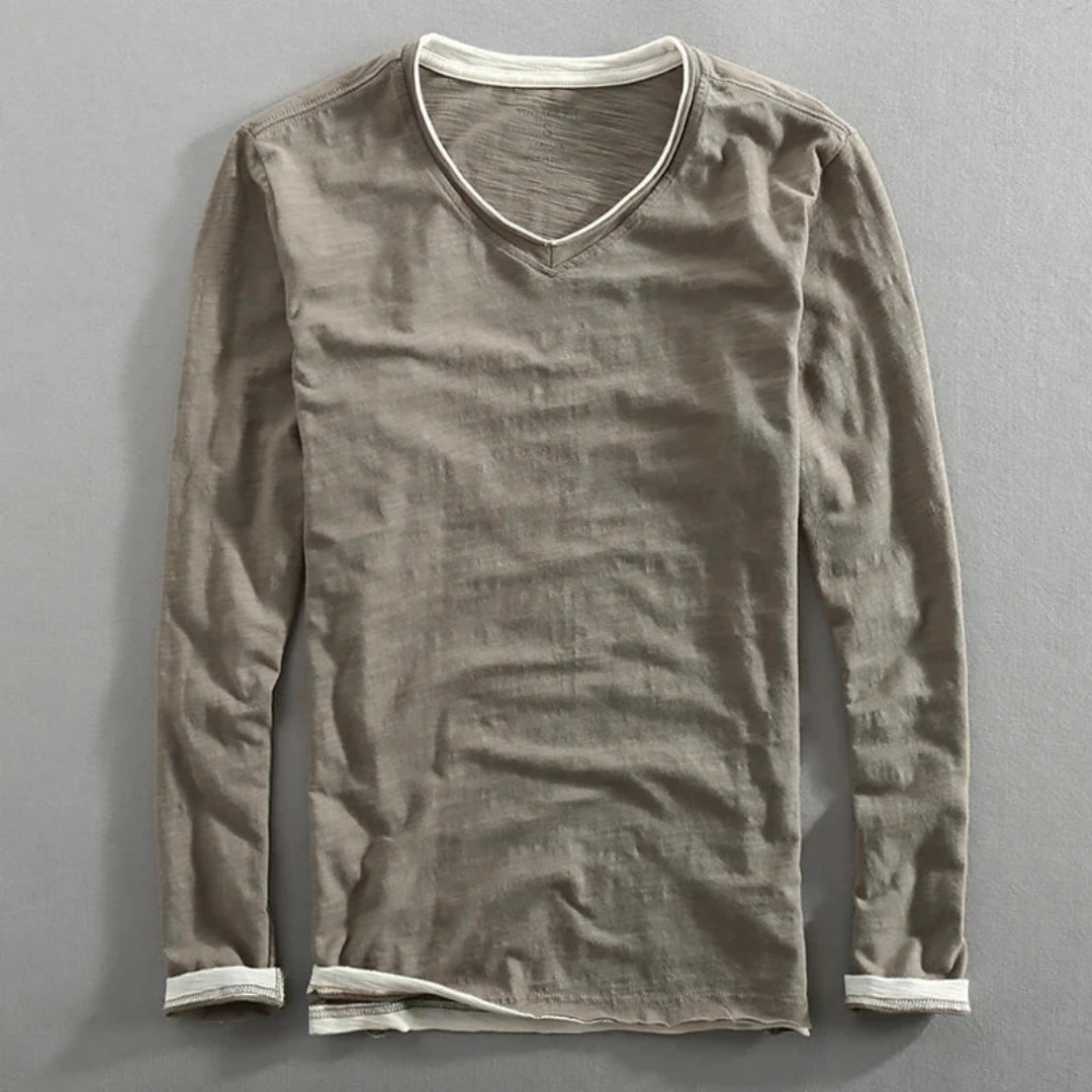 Amador | Casual V Neck Long Sleeve Shirt For Men