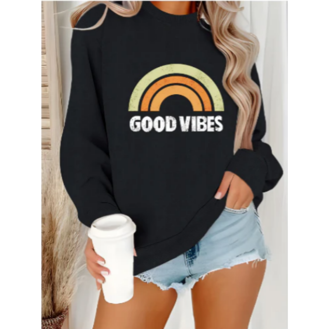 Zylina | Warm Graphic Round Neck Sweatshirt For Women