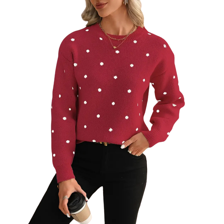 Electra | Stylish Warm Polka Dot Sweater For Women