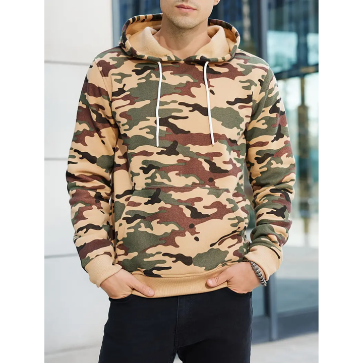 Jayce | Classic Warm Camouflage Print Hoodie For Men