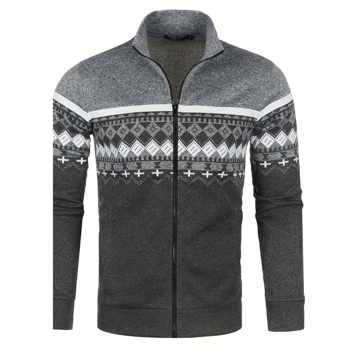 Henrik | Warm Printed Slim Fit Jacket For Men