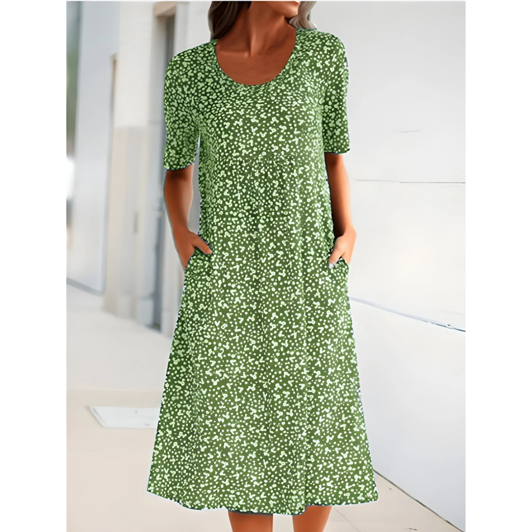 Aurielle | Casual Summer Polka Dot Midi Dress For Women