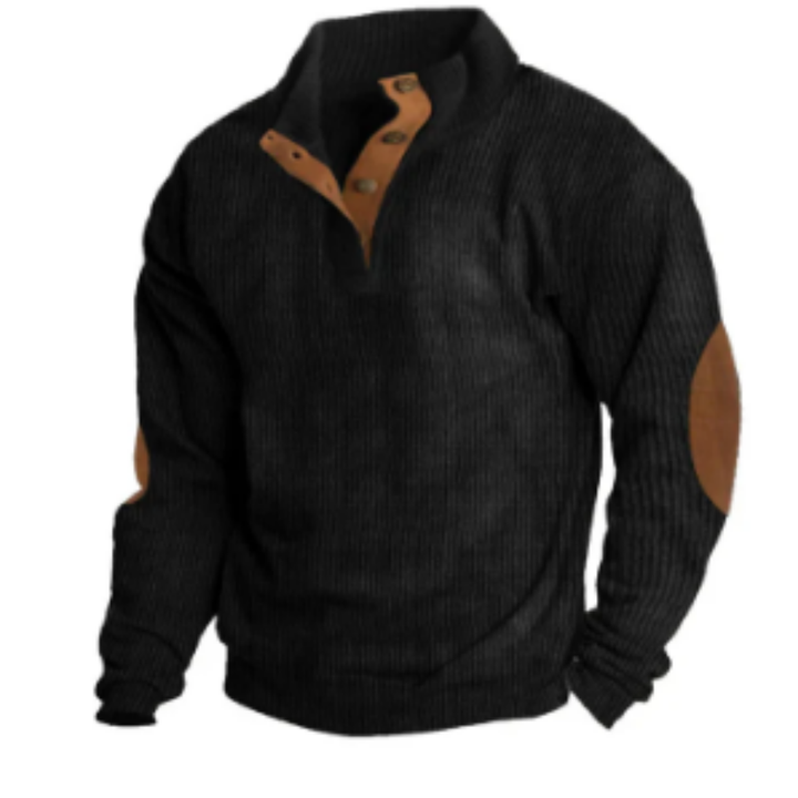 Romesh | Warm Ribbed Half Button Sweater For Men