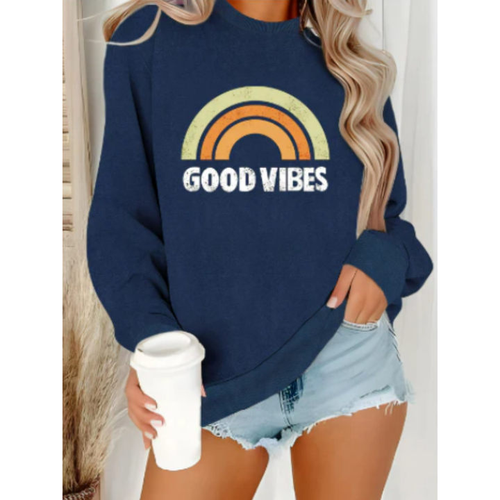 Zylina | Warm Graphic Round Neck Sweatshirt For Women