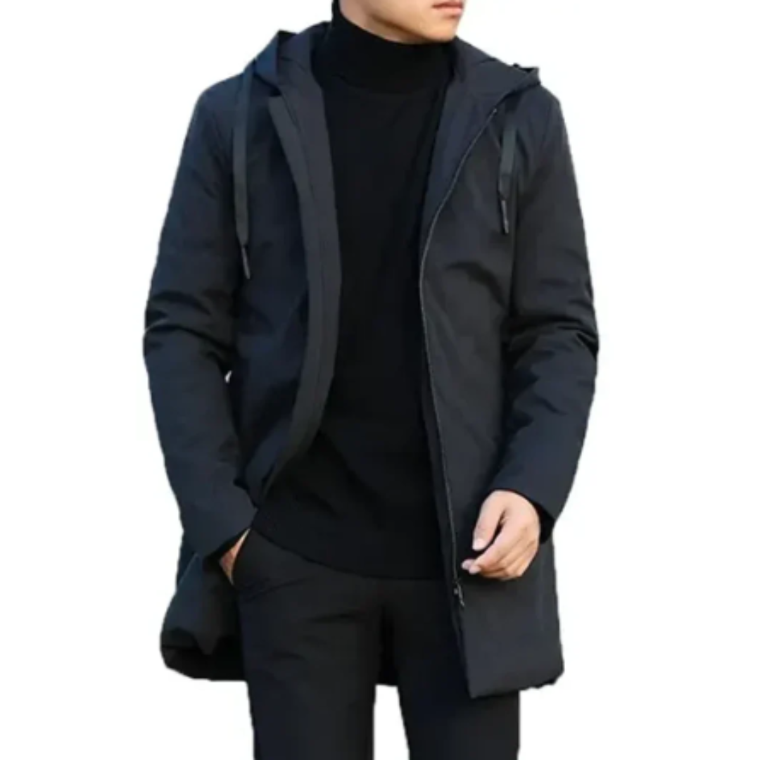 Owney | Hooded Winter Warm Long Zip Up Jacket For Men