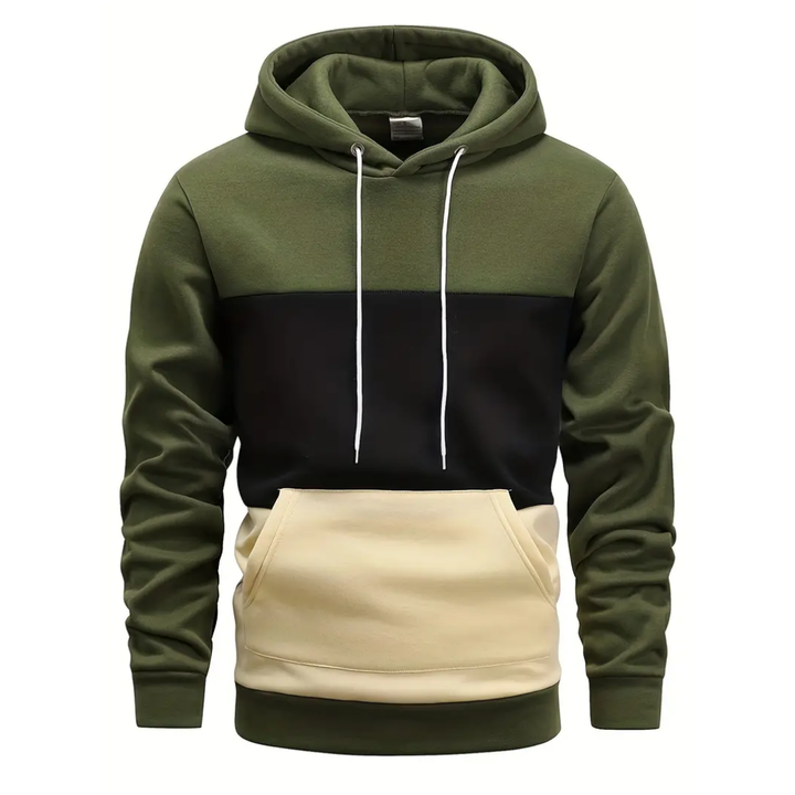 Ishan | Casual Tri Color Drawstring Hoodie For Men