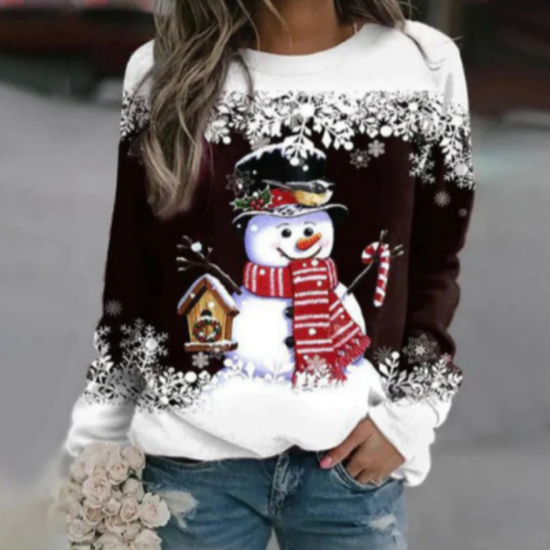 Wynette | Warm Holiday Round Neck Sweater For Women