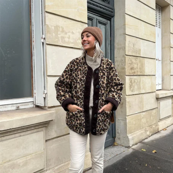 Kaytria | Winter Warm Leopard Print Jacket For Women