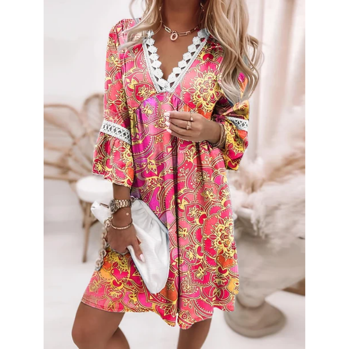 Jolie | Summer Mid Sleeve Mini Dress For Women