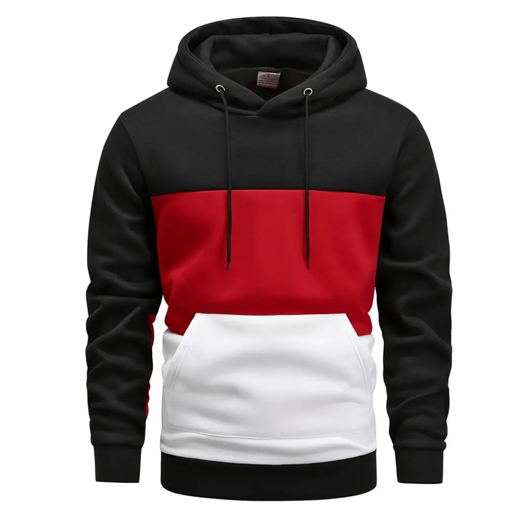 Ishan | Casual Tri Color Drawstring Hoodie For Men