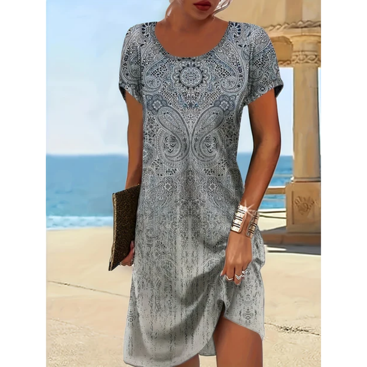 Malia | Summer Short Sleeve Boho Mini Dress For Women