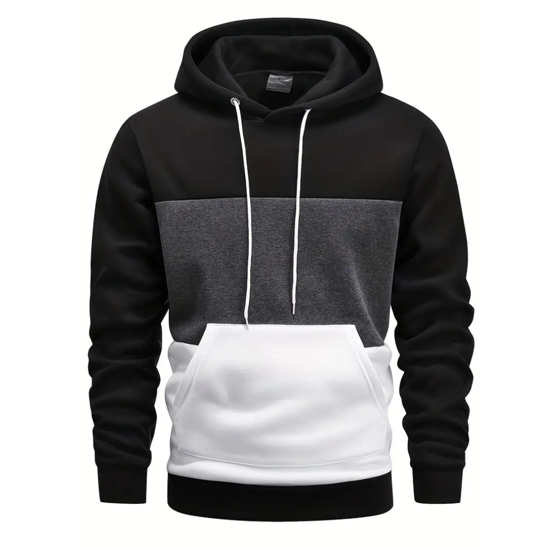 Ishan | Casual Tri Color Drawstring Hoodie For Men