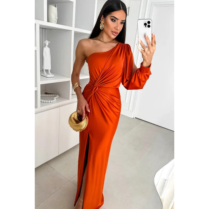 Xandra | Elegant Wedding Guest One Side Maxi Dress For Women