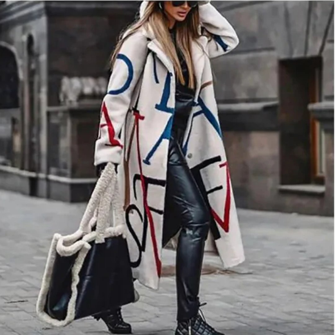 Lirael | Chic Warm Printed Long Coat For Women