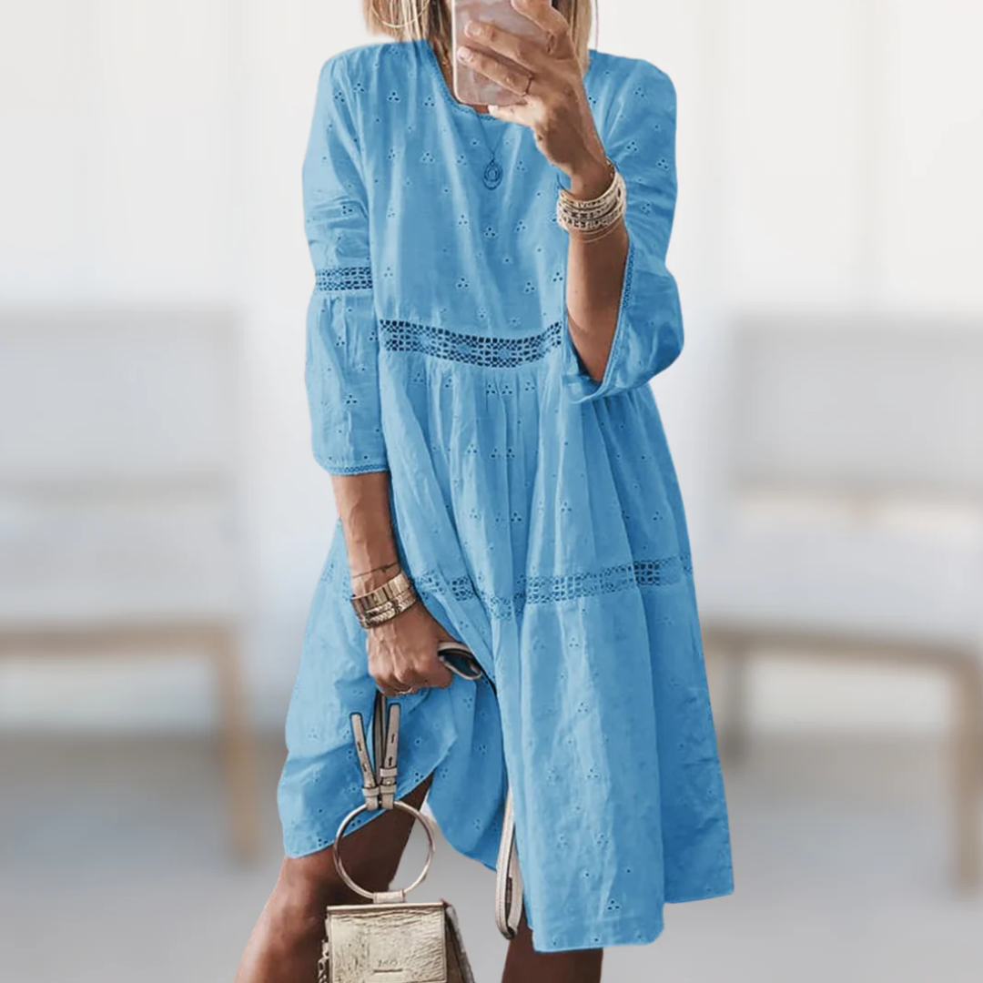 Ursy | Summer Textured Smock Dress For Women