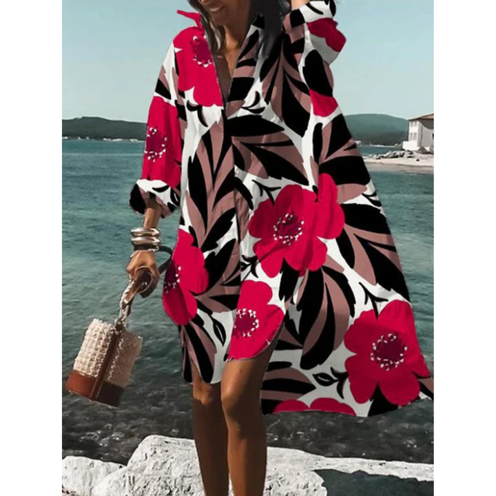 Rosa | Summer Printed Oversized Midi Dress For Women