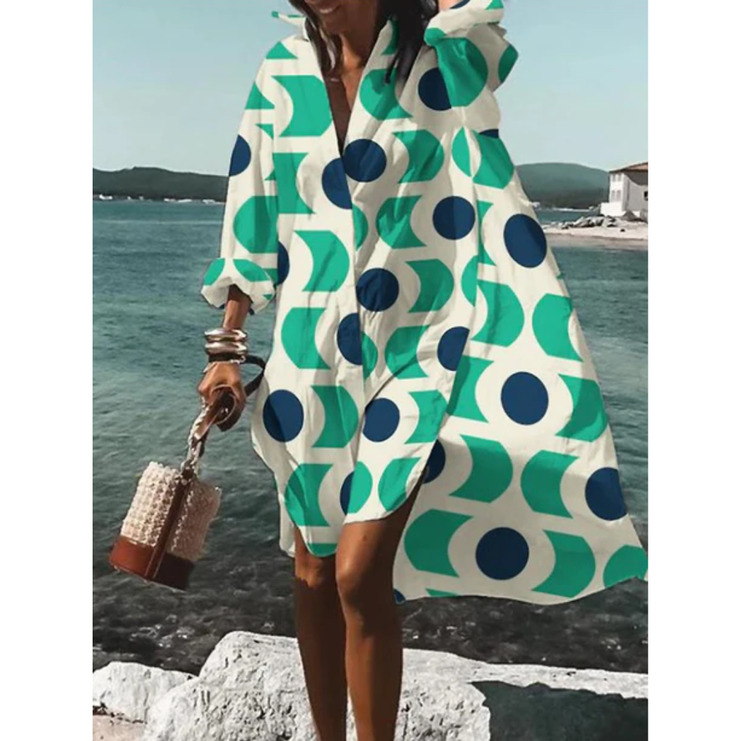 Rosa | Summer Printed Oversized Midi Dress For Women