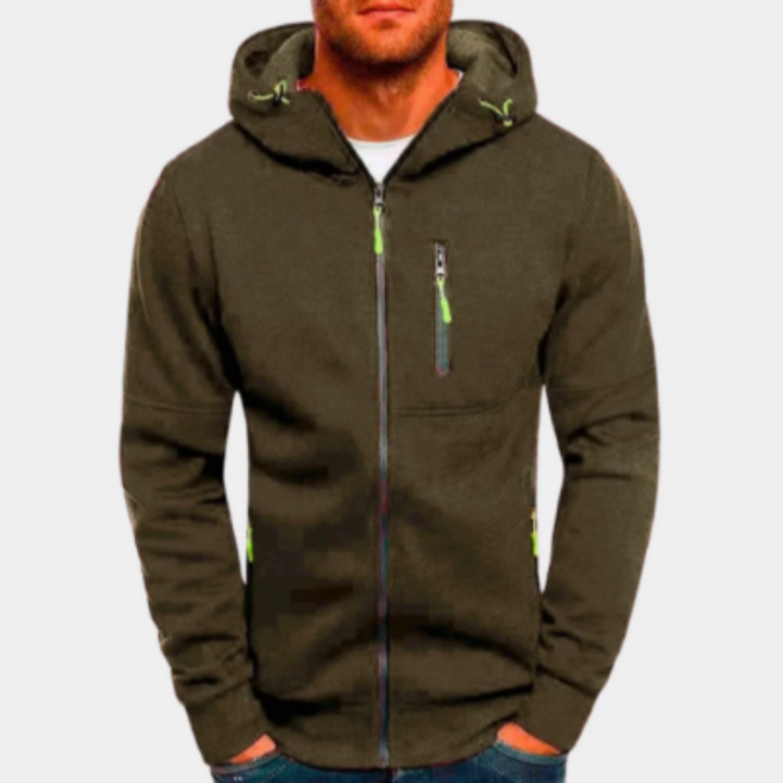 Xandron | Casual Warm Zip Up Hooded Jacket For Men