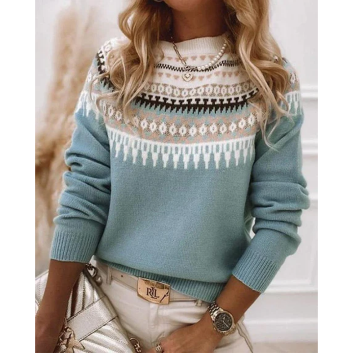 Manoela | Winter Warm Bohemian Print Sweater For Women