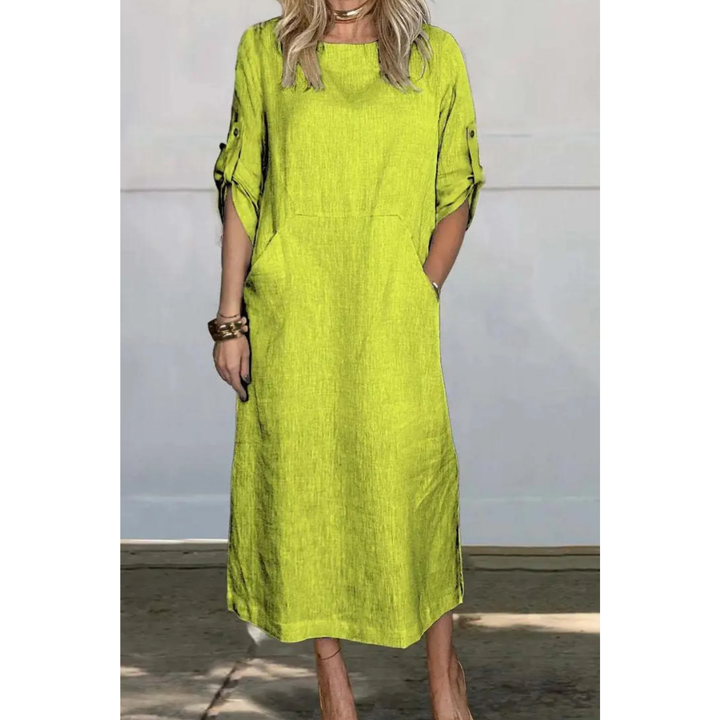 Wren | Comfortable Summer Mid Sleeve Midi Dress For Women