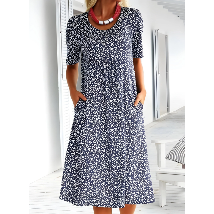 Aurielle | Casual Summer Polka Dot Midi Dress For Women