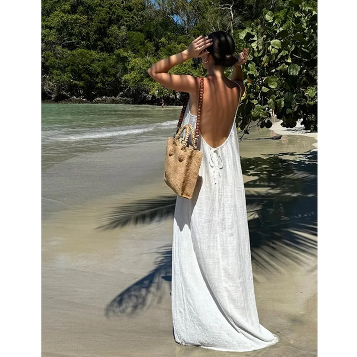 Gadarine | Elegant Summer Beach Backless Maxi Dress For Women